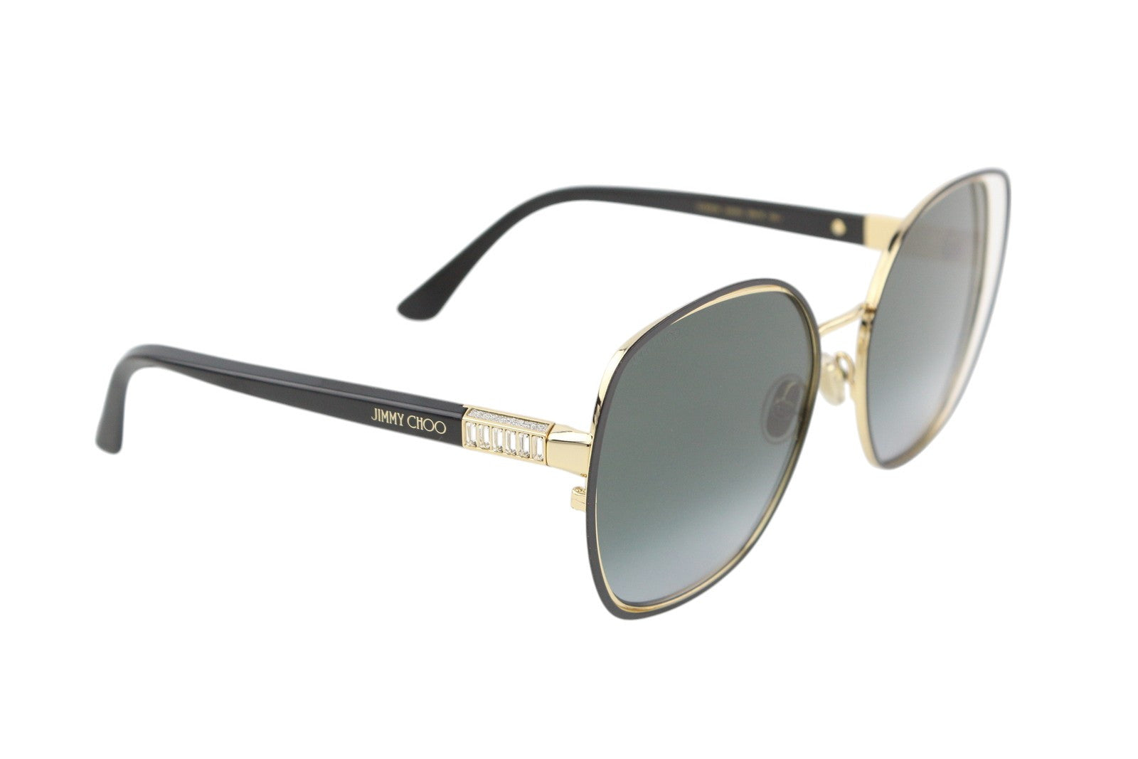 JIMMY CHOO Dodie/S moteriški akiniai nuo saulės VIENO DYDŽIO su blizgučiais ir aukso spalvos detalėmis, rekomenduojama kaina – 349 €