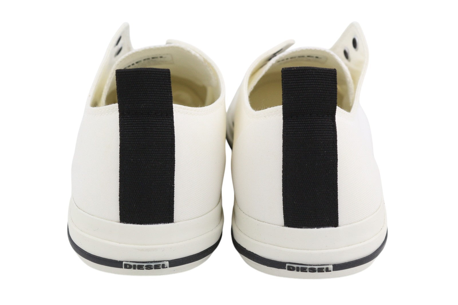 DIESEL S-Astico žemakulniai vyriški sportbačiai, EU46, balti, su raišteliais, migdolų nosimi, logotipas, RRP 120 € 