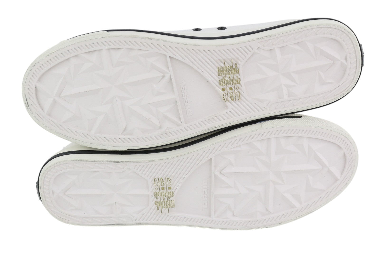 DIESEL S-Astico žemakulniai vyriški sportbačiai, EU46, balti, su raišteliais, migdolų nosimi, logotipas, RRP 120 € 