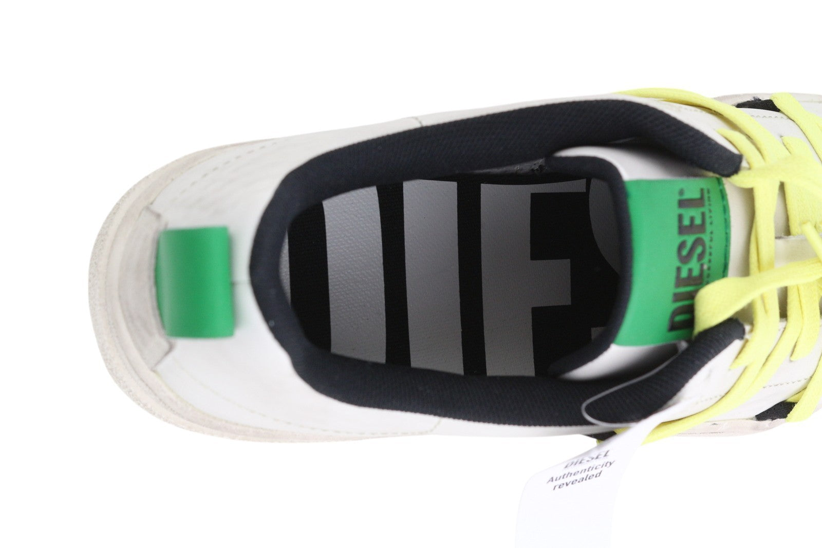 DIESEL S-Shika vyriški sportbačiai su raišteliais, 42,5 dydžio, baltos odos, žema pado pamušalu, logotipas, RRP 220 € 