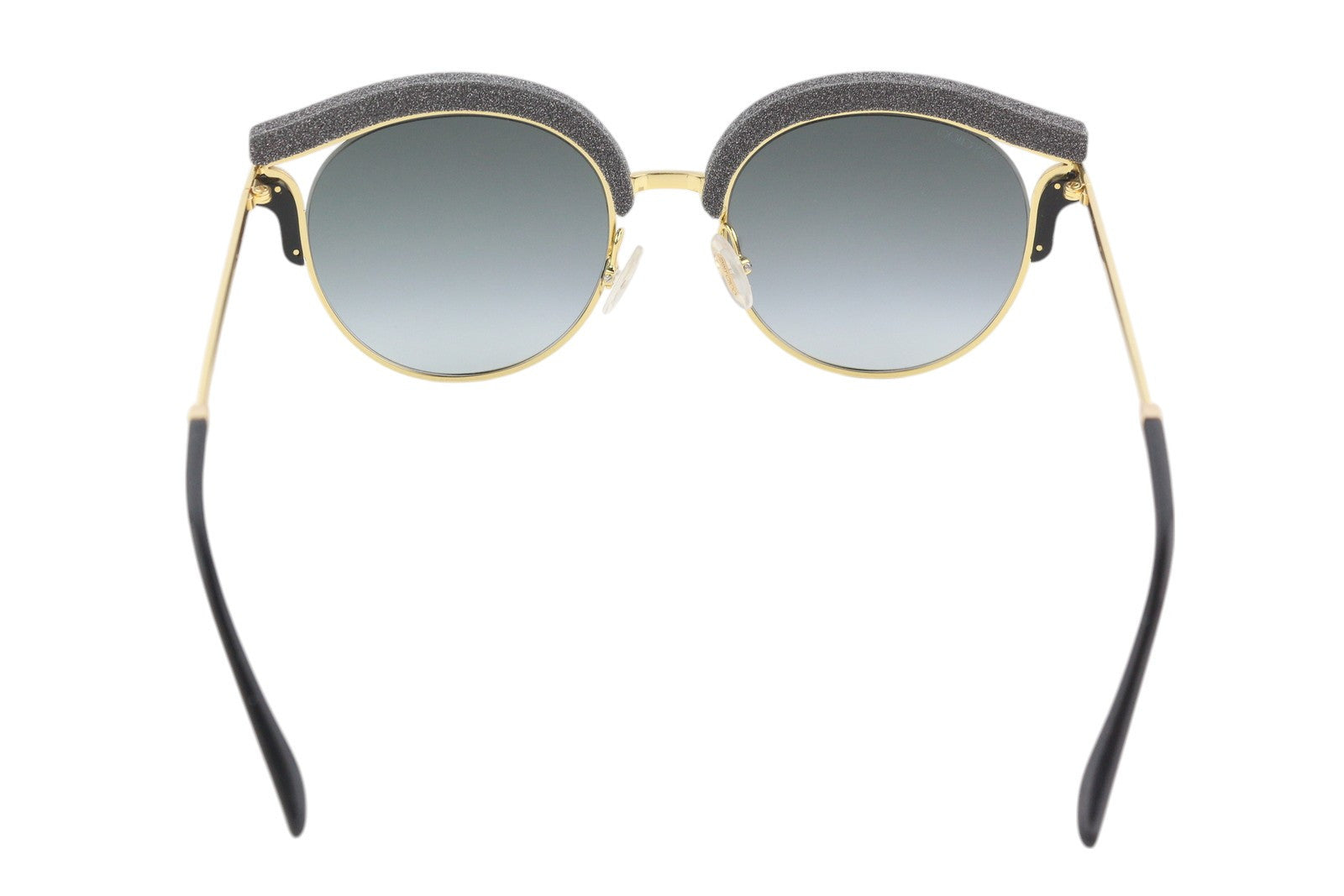 JIMMY CHOO Lash/S moteriški akiniai nuo saulės, VIENO DYDŽIO, aukso spalvos rėmeliai, ovalūs, blizgučiai. Rekomenduojama kaina – 599 €. 