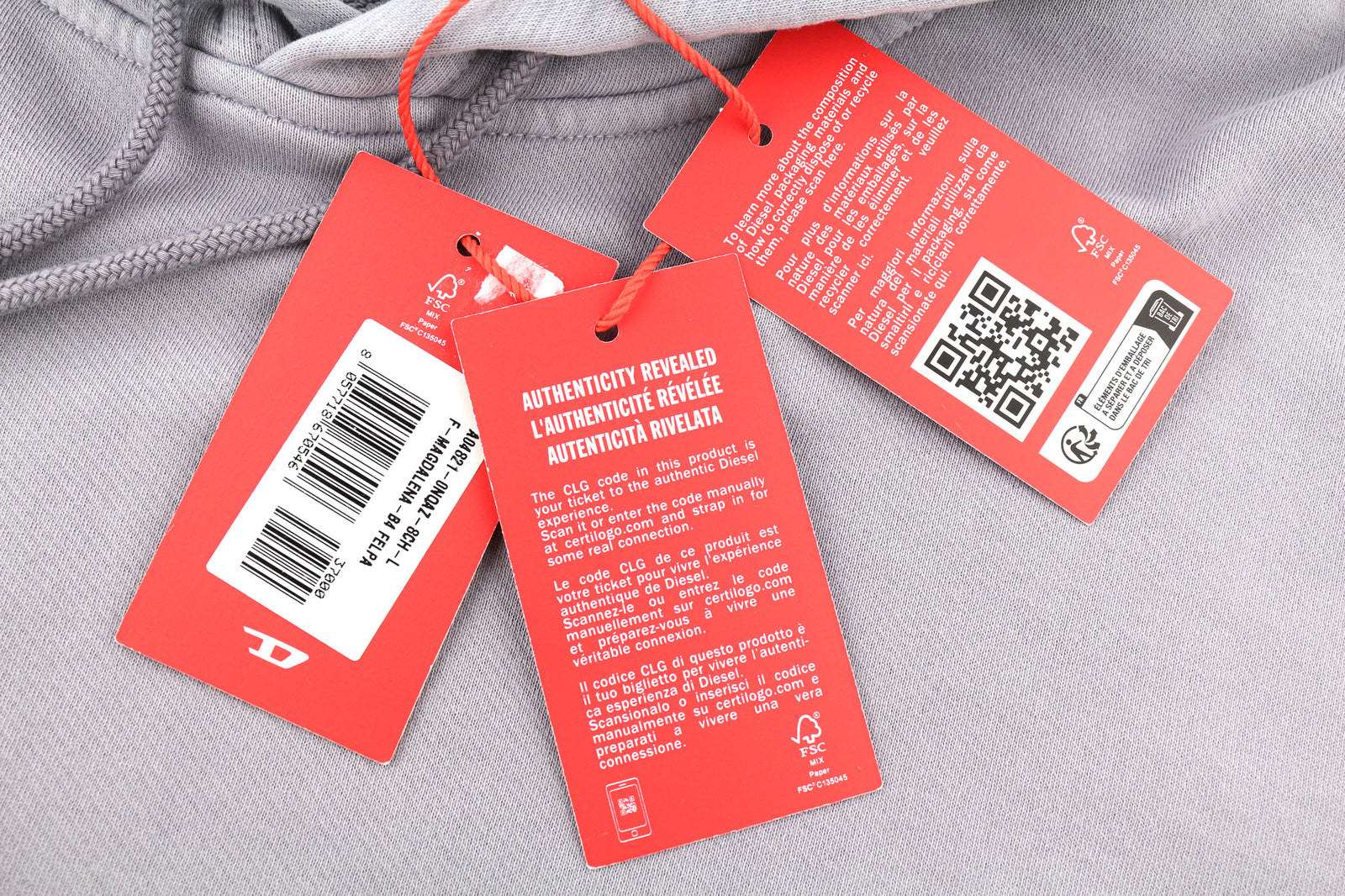 DIESEL F-Magdalena Felpa moteriškas džemperis su gobtuvu, L dydžio, violetinis, skalbtas, megztinis su gobtuvu, rekomenduojama kaina – 175 € 