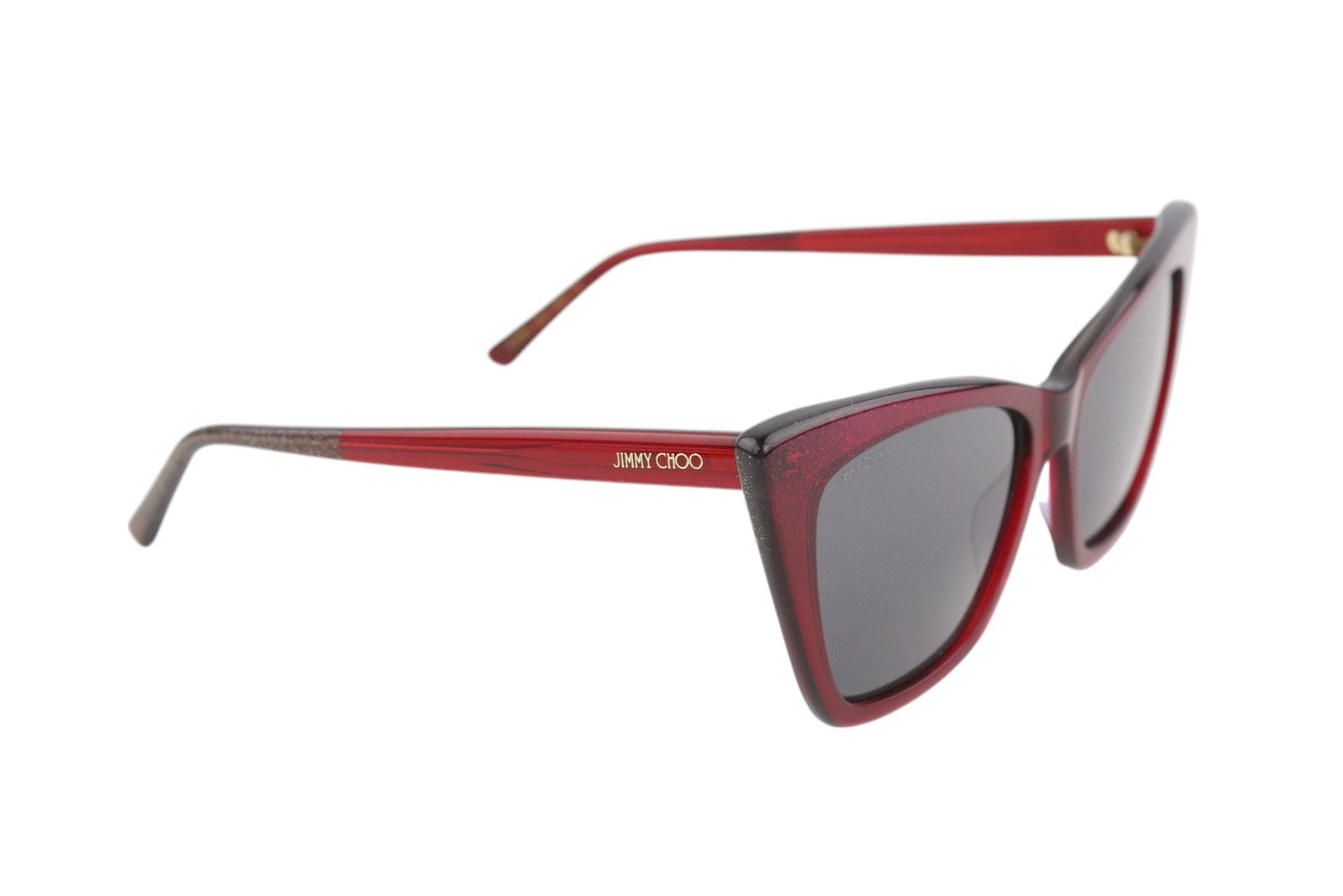 JIMMY CHOO Lucine/S moteriški akiniai nuo saulės su VIENO DYDŽIO tamsintu katės akių formos logotipu, rekomenduojama kaina – 349 € 