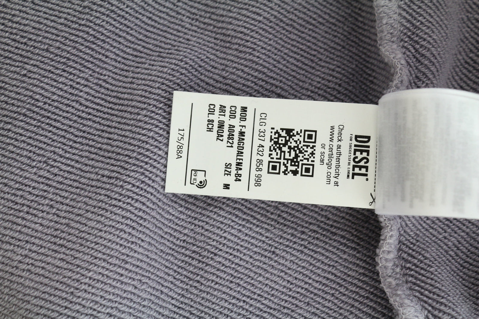 DIESEL F-Magdalena Felpa moteriškas džemperis su gobtuvu M, violetinis, skalbtas, su gobtuvu. RMK 175 €. 