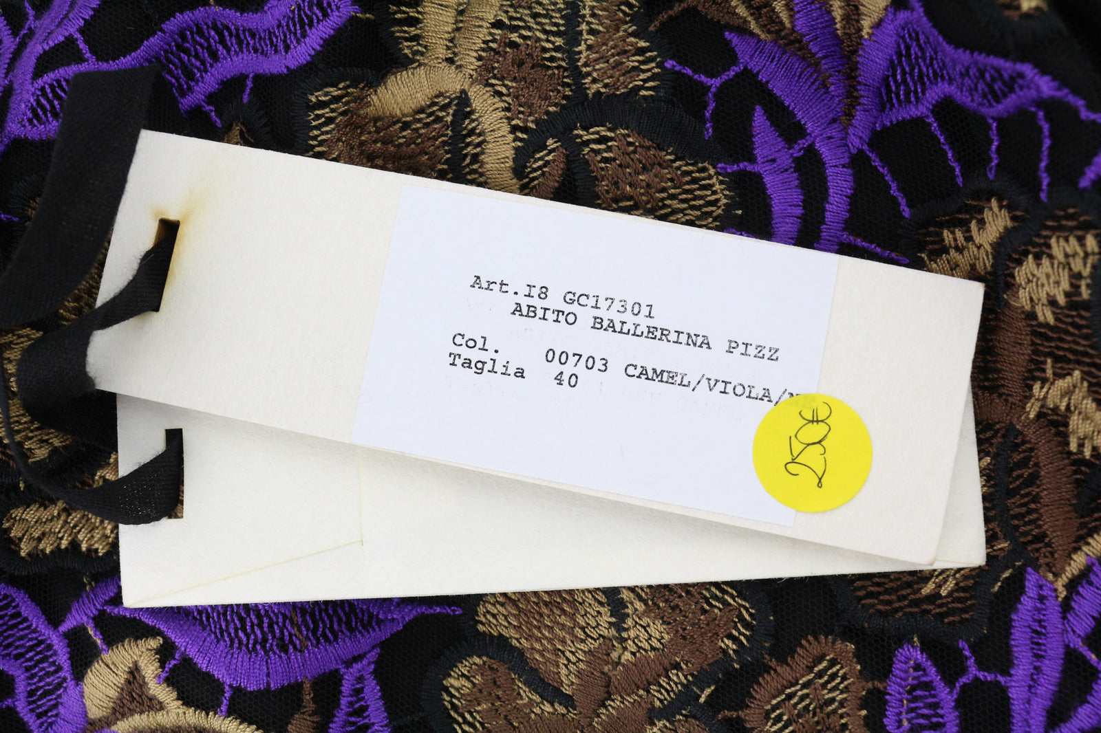 GUGLIELMO CAPONE Balerina Pizz moteriška suknelė 40 siuvinėta be rankovių apvali Midi 