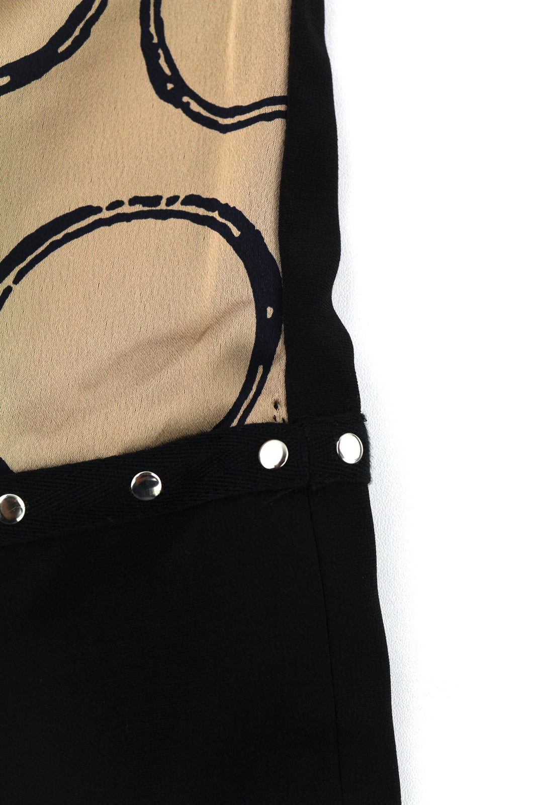 BLEU BLANC ROUGE Magie moteriška suknelė S smėlio spalvos, 3/4 rankovėmis, apvali kaklo iškirpte, raštuota, trumpa 