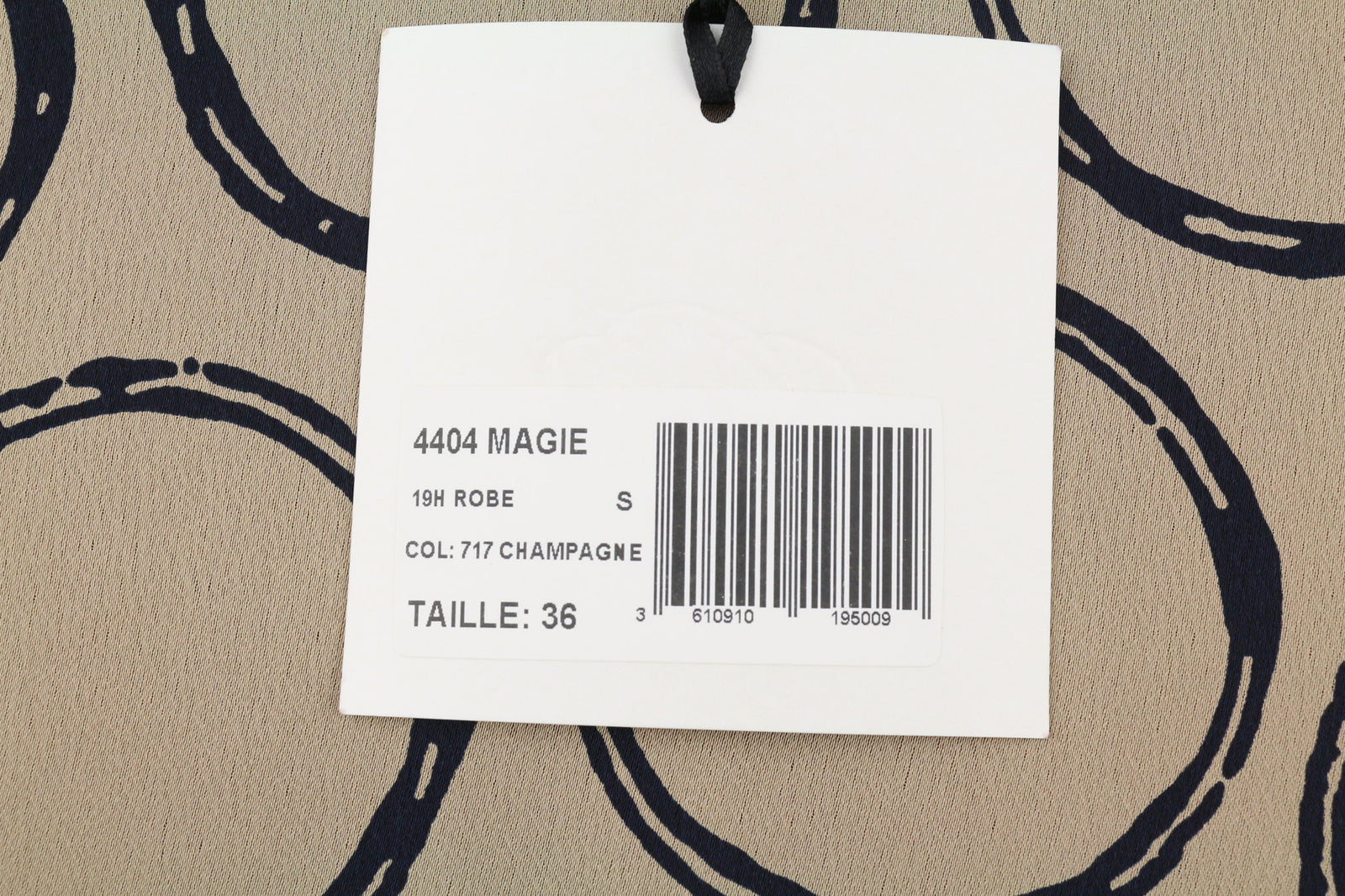 BLEU BLANC ROUGE Magie moteriška suknelė S smėlio spalvos, 3/4 rankovėmis, apvali kaklo iškirpte, raštuota, trumpa 