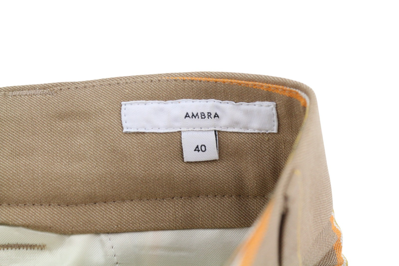 PT TORINO Ambra moteriškos kelnės 40 W28 lininio audinio su dryžiais, atlenkiamu užtrauktuku, rudos spalvos 