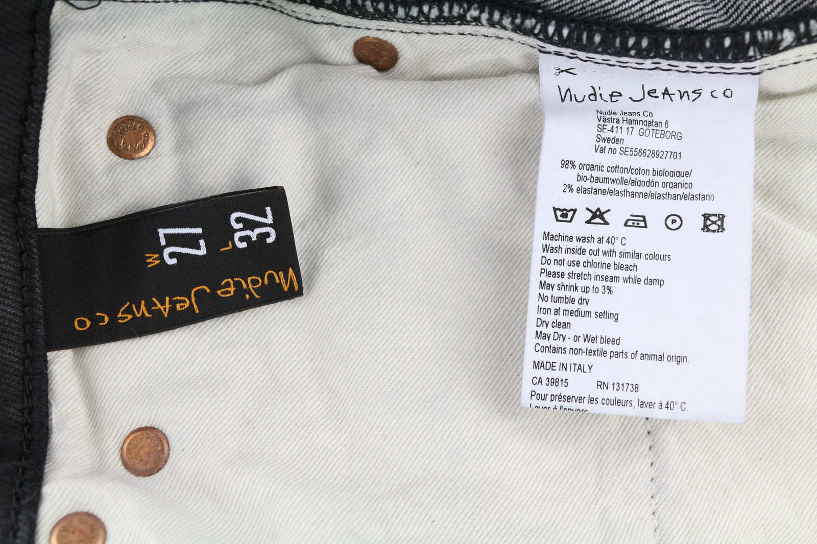 NUDIE JEANS Skinny Lin Women Jeans W27/L32 Black In Black Coated Organic Cotton