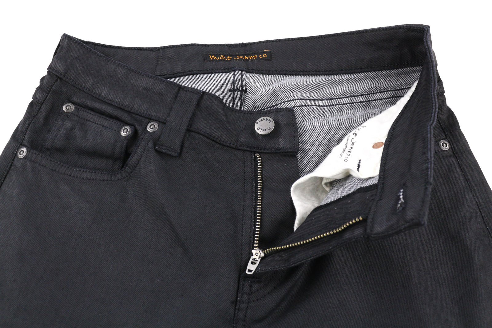 NUDIE JEANS Skinny Lin Men Jeans W29/L34 Black In Black Coated Organic Cotton