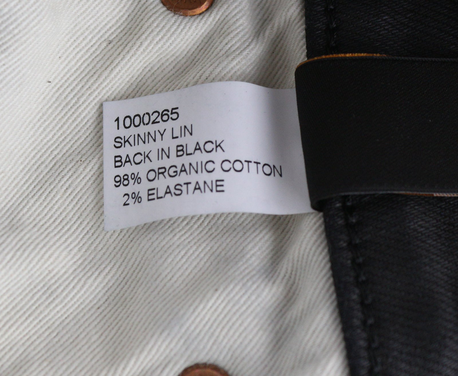 NUDIE JEANS Skinny Lin Men Jeans W29/L34 Black In Black Coated Organic Cotton