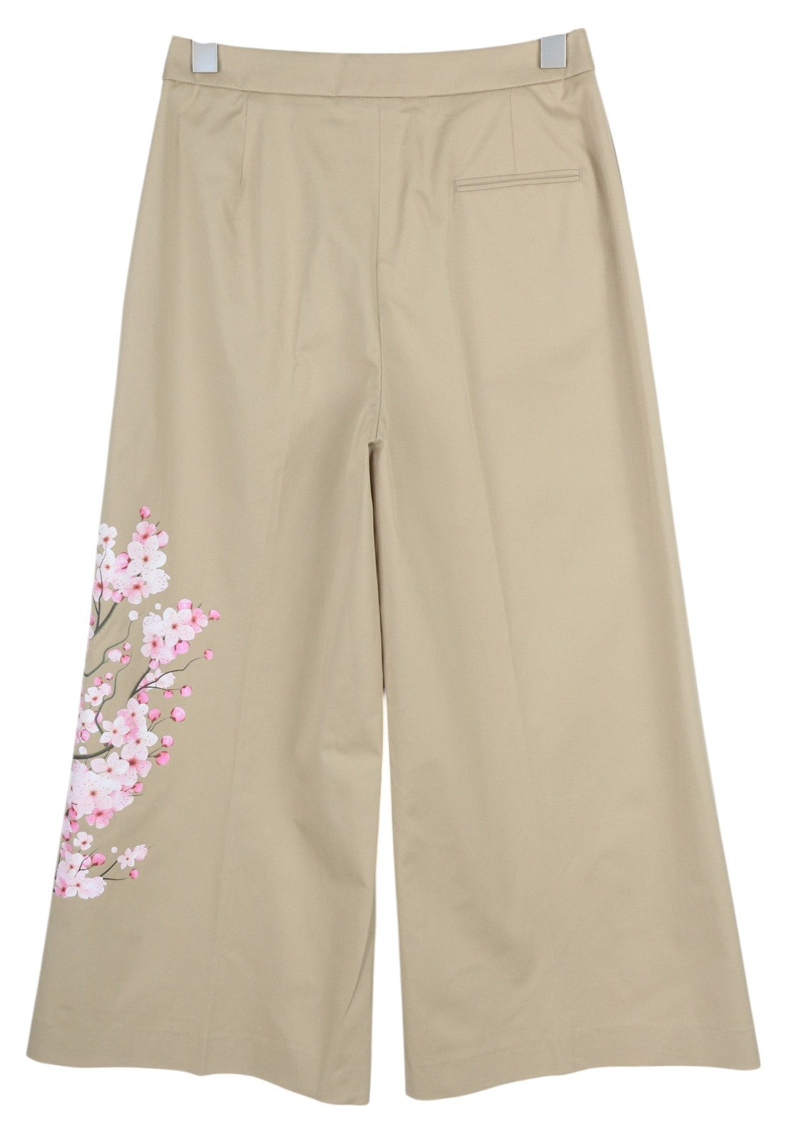 PT TORINO Mia moteriškos kelnės 42 W28 baltos platėjančios klešnės gėlėtas raštas aukštu juosmeniu 