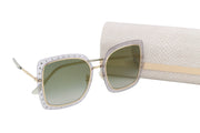 JIMMY CHOO Dany/S moteriški akiniai nuo saulės VIENO DYDŽIO kvadratiniai Swarovski kristalai RMK 399 € 