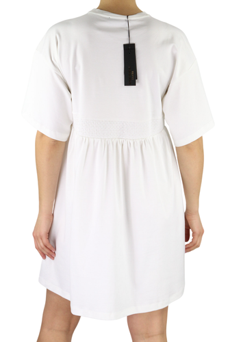 DIESEL Bgtih moteriška suknelė XS, juodos ir auksinės spalvos, trumpomis rankovėmis, apvalia kaklo iškirpte, siuvinėta šortai 