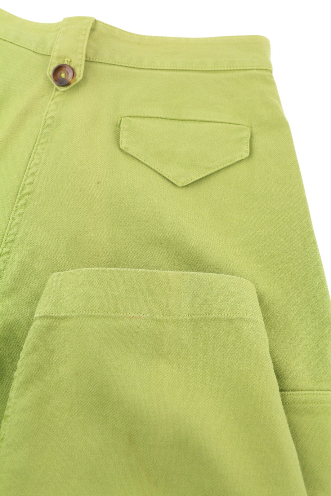 PT TORINO Zoe moteriškos kelnės 44 W30 žalios lino mišinio plonas kirpimas aukštu juosmeniu krovininės kelnės 