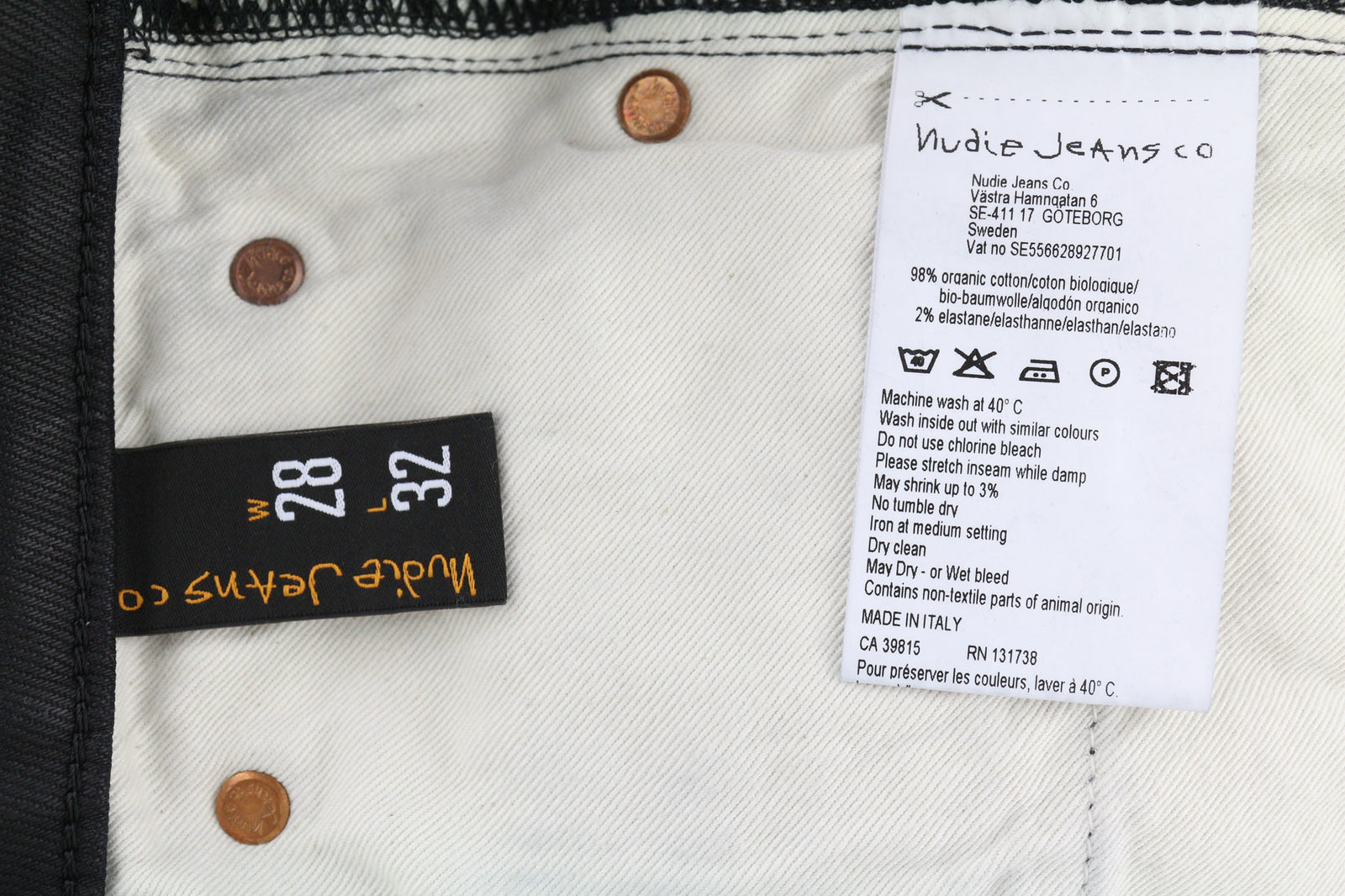 NUDIE JEANS Skinny Lin vyriški džinsai W28/L32 juodi su juodai dengta medvilnine užtrauktuku 