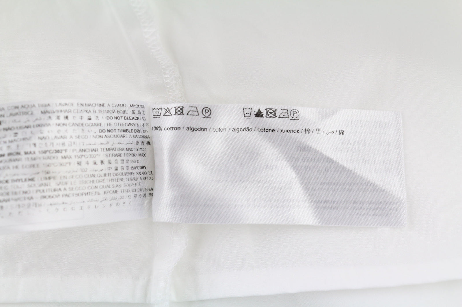 SUISTUDIO Dylan moteriška suknelė UK10 balta medvilninė ilgomis rankovėmis apvalios iškirptės logotipu šortai 