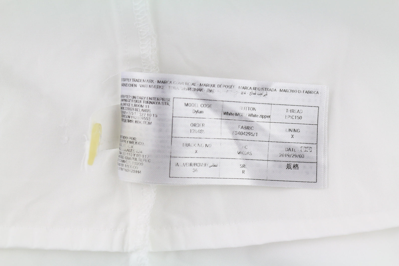 SUISTUDIO Dylan moteriška suknelė UK10 balta medvilninė ilgomis rankovėmis apvalios iškirptės logotipu šortai 