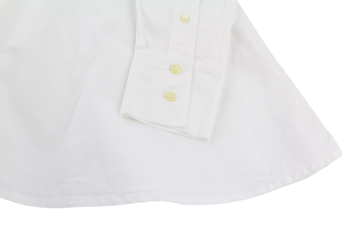 SUISTUDIO Dylan moteriška suknelė, UK6, balta medvilninė ilgomis rankovėmis, apvali kaklo iškirpte, trumpi šortai su logotipu. 