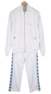 RICHMOND vyriškas sportinis kostiumas M, baltas, 2 dalių, užtraukiamos kišenės, elastingas juosmuo, laisvalaikio logotipas 