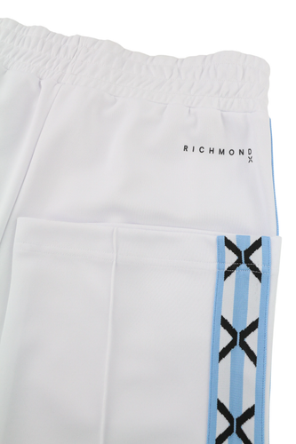 RICHMOND vyriškas sportinis kostiumas M, baltas, 2 dalių, užtraukiamos kišenės, elastingas juosmuo, laisvalaikio logotipas 