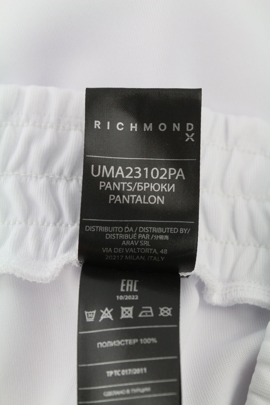 RICHMOND vyriškas sportinis kostiumas M, baltas, 2 dalių, užtraukiamos kišenės, elastingas juosmuo, laisvalaikio logotipas 