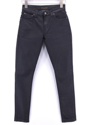 NUDIE JEANS Skinny Lin vyriški džinsai W28/L32 juodi su juodai dengta ekologiška medvilne 