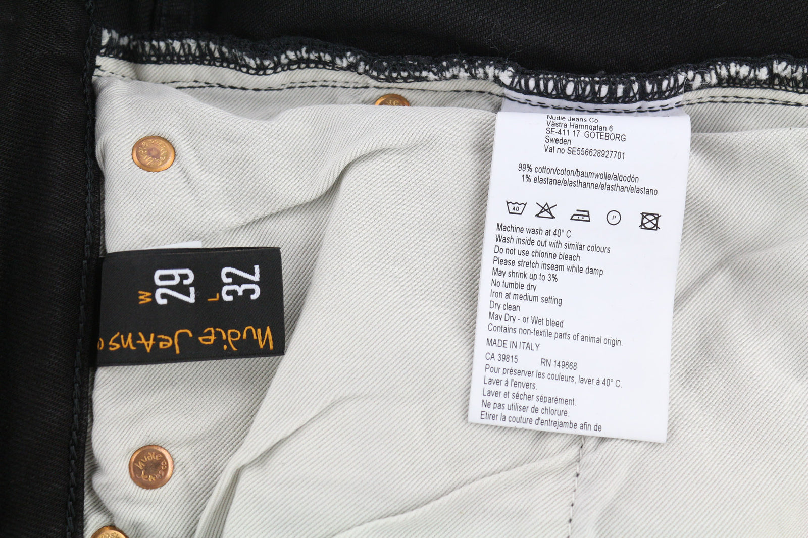 NUDIE JEANS Skinny Lin vyriški džinsai W29/L32 juodi su įprastu skalbiniu tamsiai mėlynu logotipu 