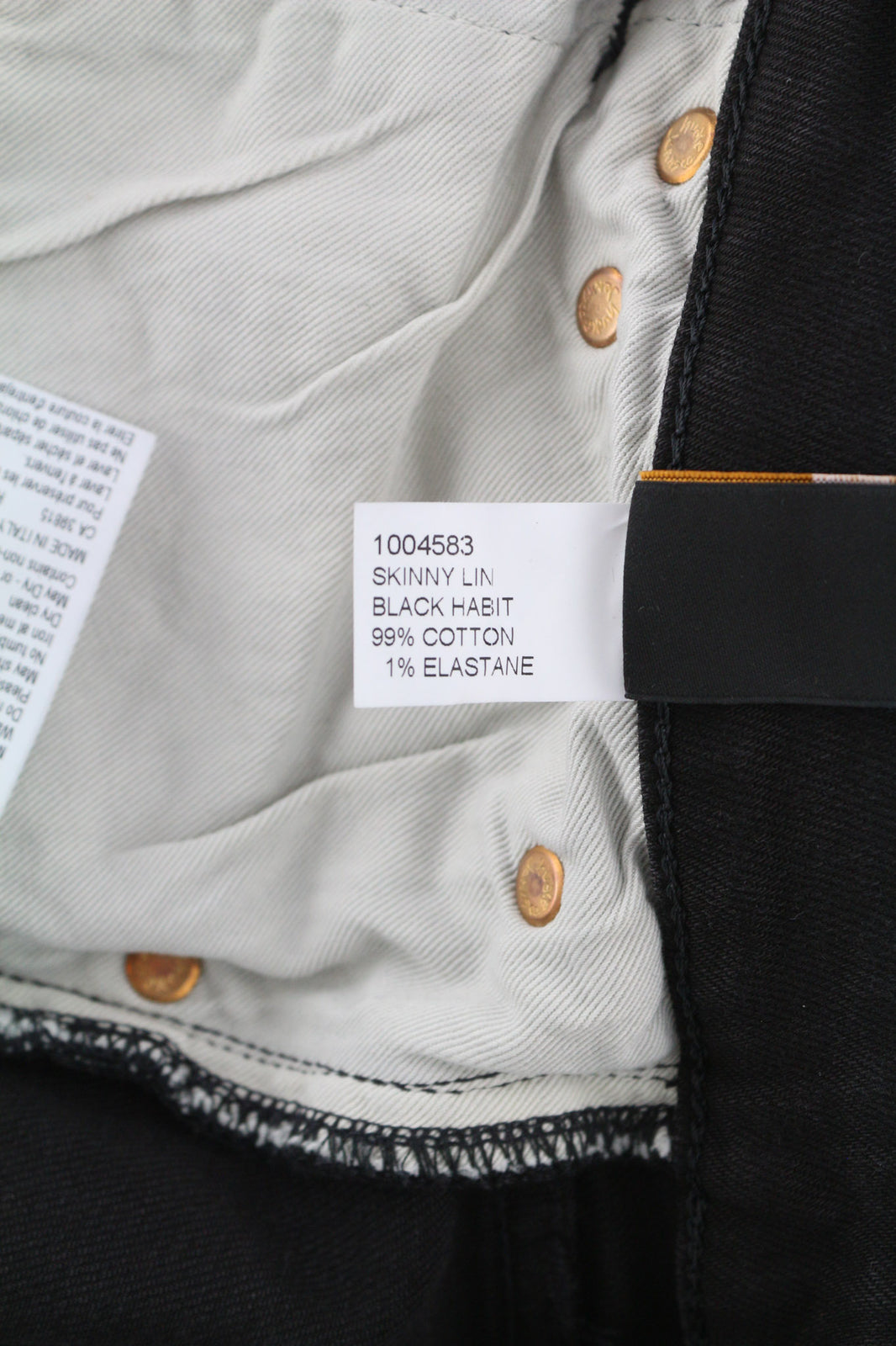 NUDIE JEANS Skinny Lin vyriški džinsai W29/L32 juodi su įprastu skalbiniu tamsiai mėlynu logotipu 