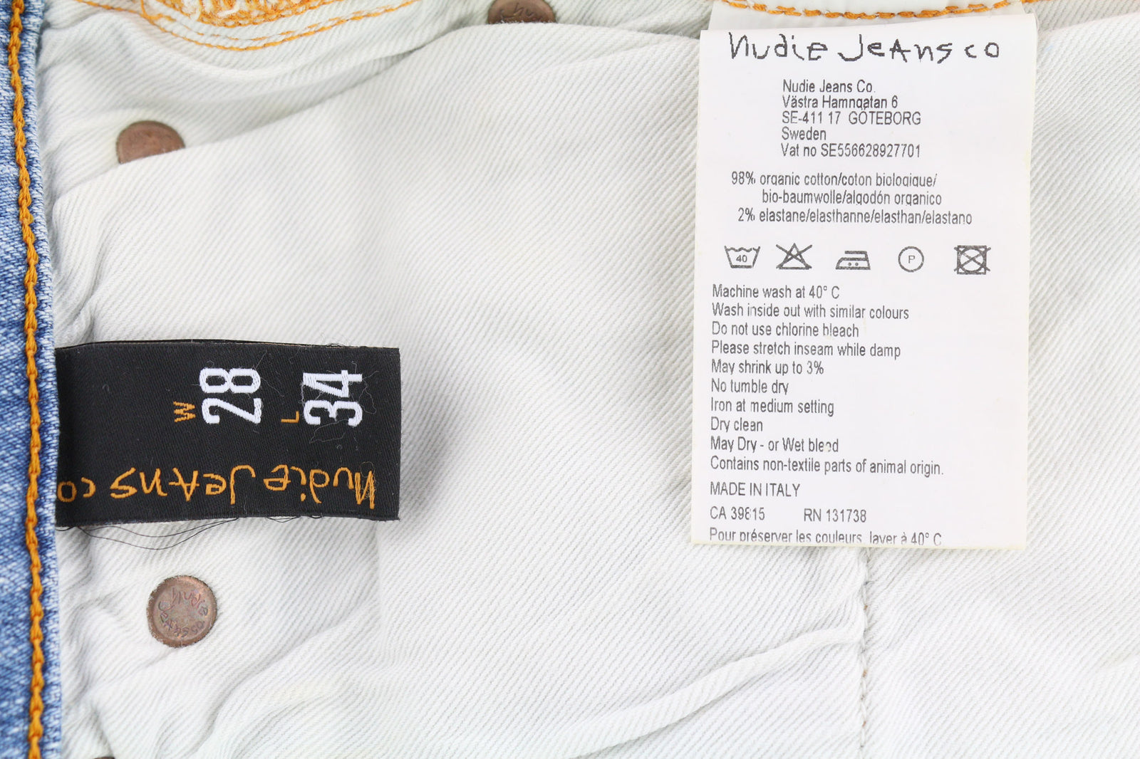 NUDIE JEANS Skinny Lin vyriški džinsai W28/L34 jaunimui, dėvimi iš skalbtos ekologiškos medvilnės 