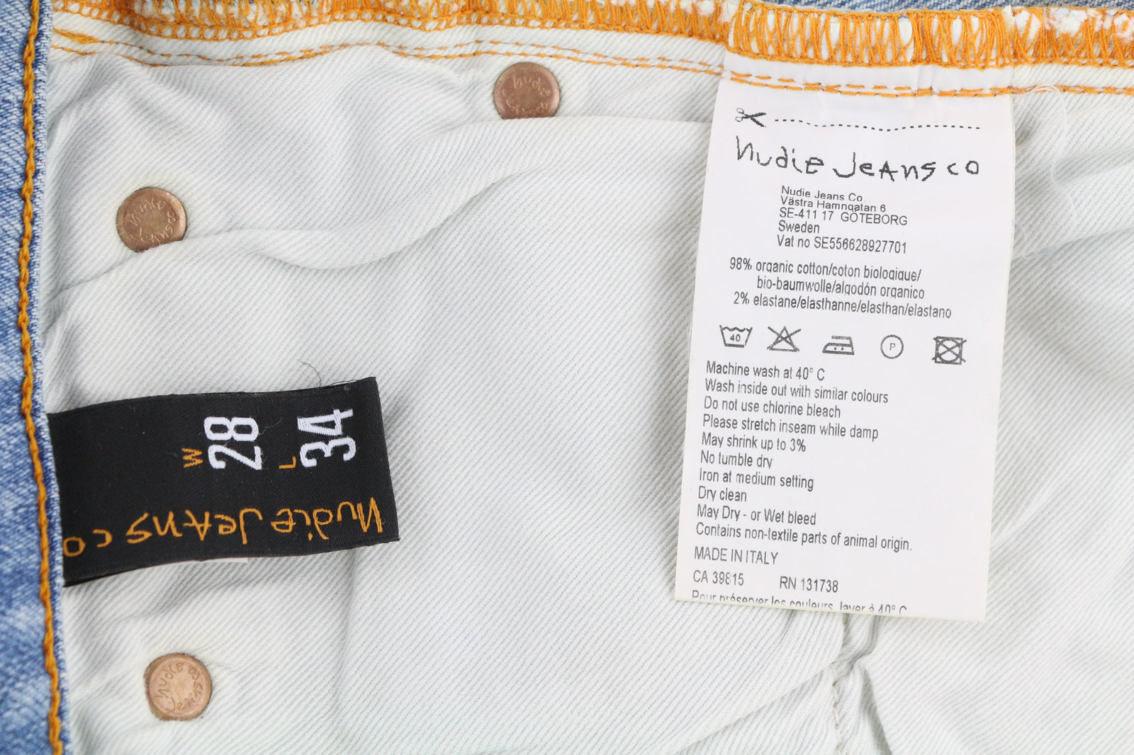 NUDIE JEANS Skinny Lin vyriški džinsai W28/L34 jaunimui, dėvimi iš skalbtos ekologiškos medvilnės 