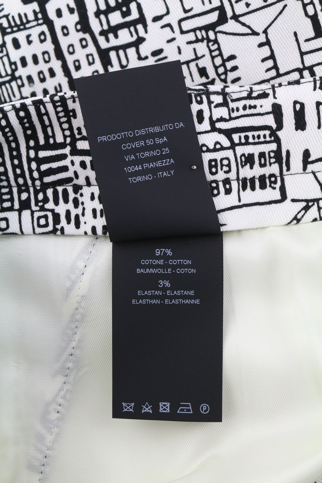 PT TORINO Jaine moteriškos kelnės 42 W30 miesto raštu, platėjančios iki kulkšnių, rekomenduojama kaina 249 € 