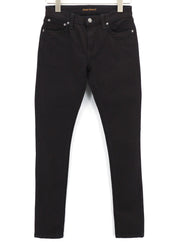 NUDIE JEANS Skinny Lin vyriški džinsai W28/L32 juodi, juodi, užtrauktukai, tamsaus džinso logotipas 