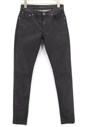 NUDIE JEANS Skinny Lin vyriški džinsai W29/L34 juodi su juodos spalvos organinės medvilnės dengimu 