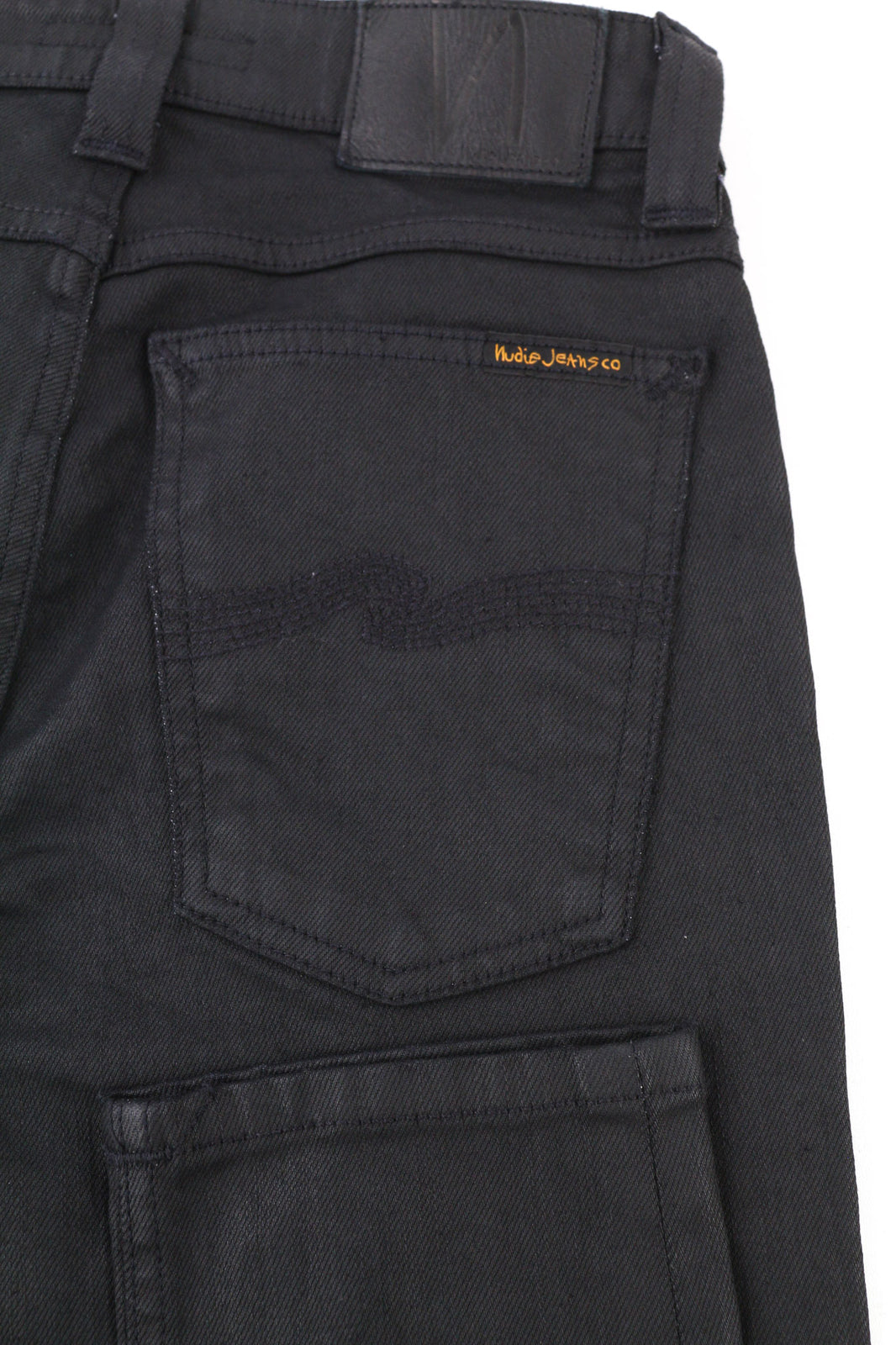 NUDIE JEANS Skinny Lin Women Jeans W27/L34 Black In Black Organic Cotton Coated