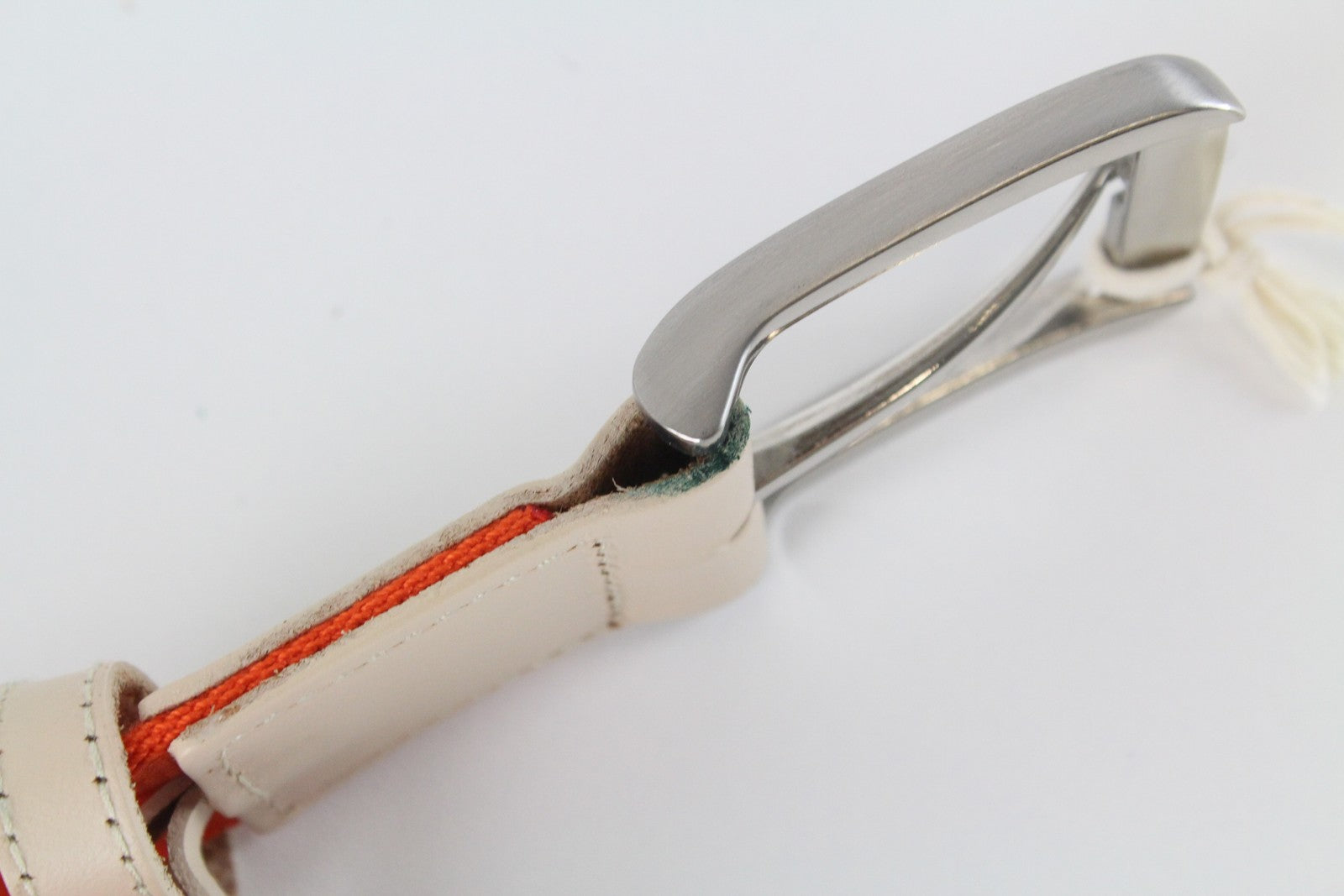 HARMONT &amp; BLAINE odinis diržas 115 cm, smėlio spalvos, oranžinis, kvadratiniais galais 