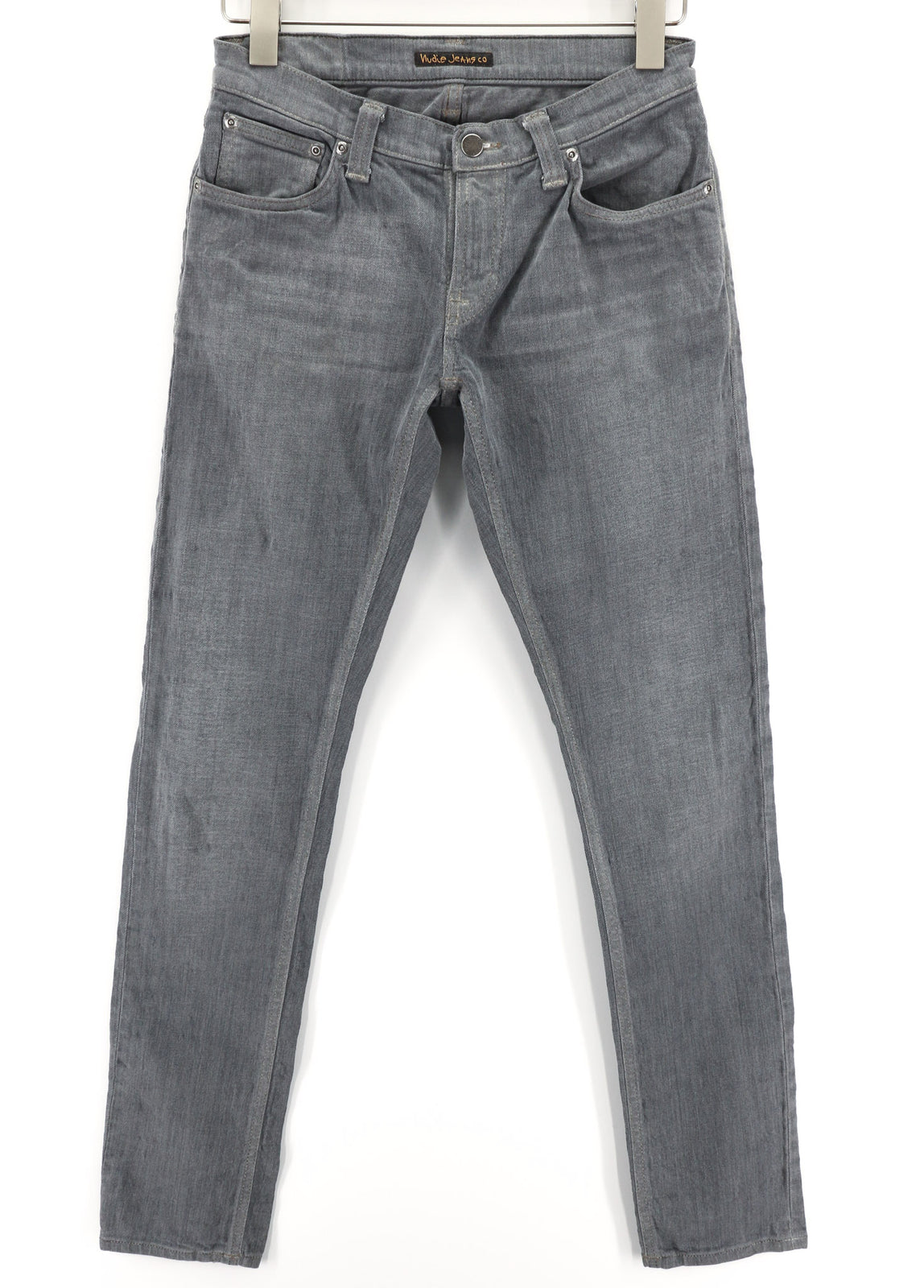 NUDIE JEANS Tight Long John Men Jeans W28/L32 Organic Charcoal Washed Slim Logo