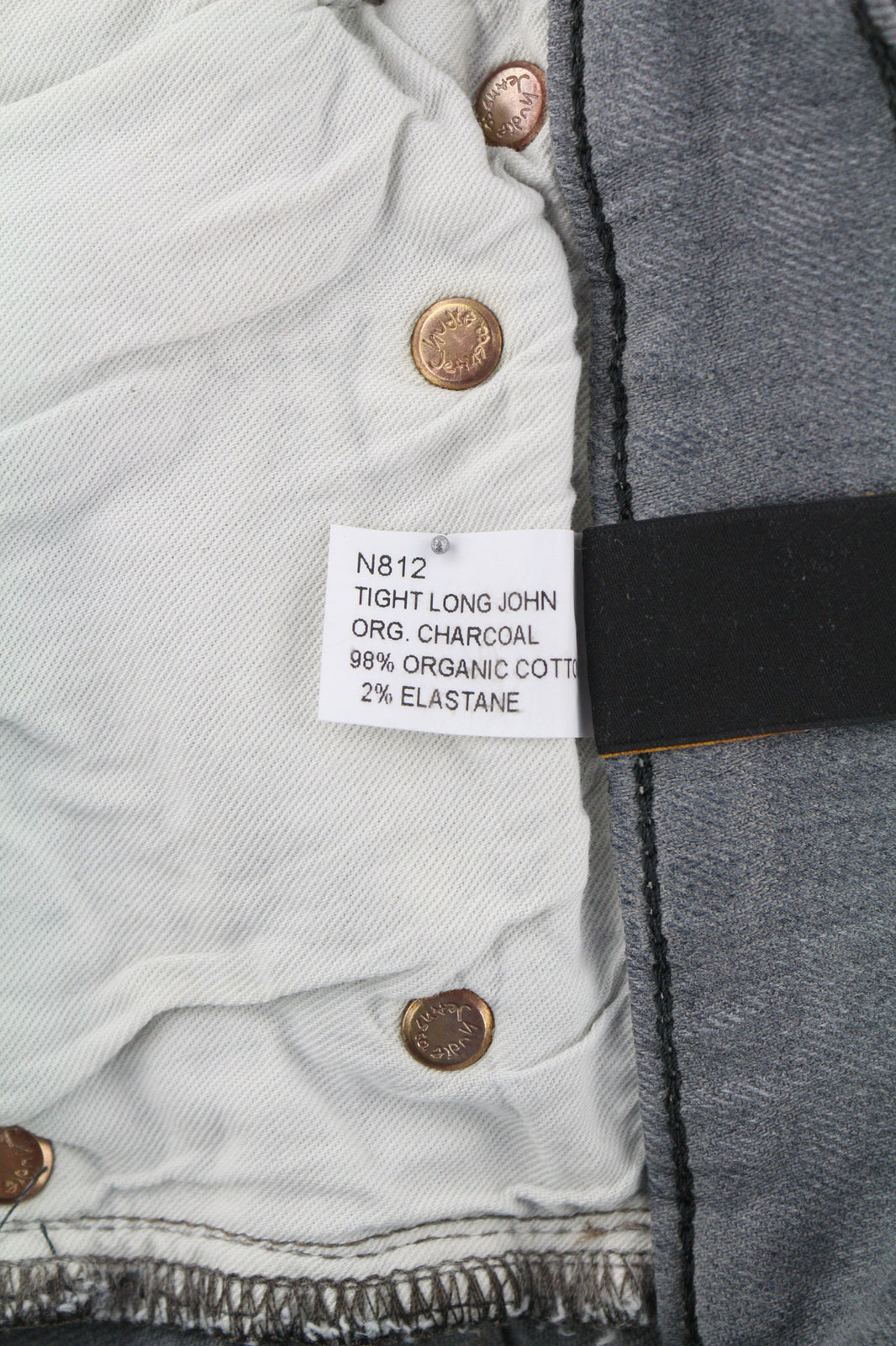 NUDIE JEANS Tight Long John Men Jeans W30/L32 Organic Charcoal Slim Fit Logo