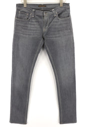 NUDIE JEANS Tight Long John Men Jeans W32/L34 Organic Charcoal Slim Fit Logo