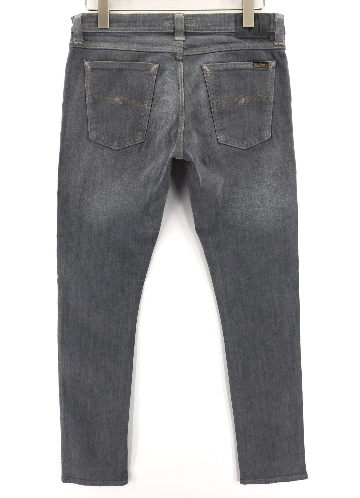 NUDIE JEANS Tight Long John Men Jeans W32/L34 Organic Charcoal Slim Fit Logo