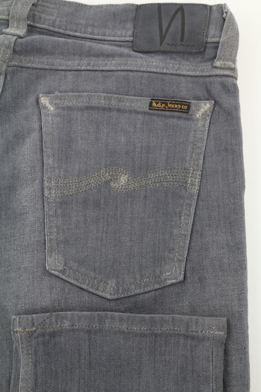 NUDIE JEANS Tight Long John Men Jeans W32/L34 Organic Charcoal Slim Fit Logo