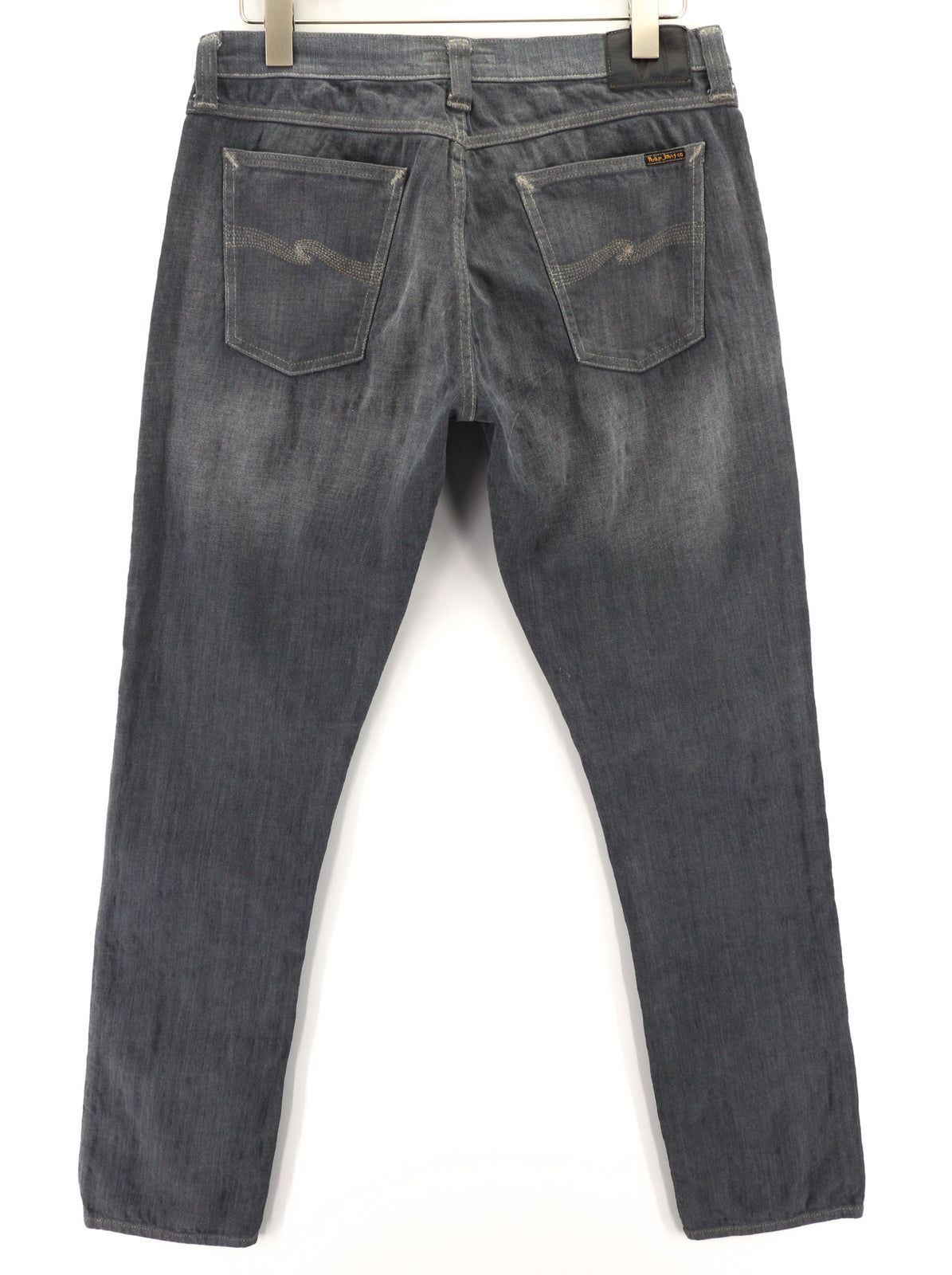 NUDIE JEANS Tight Long John Men Jeans W33/L34 Organic Charcoal Slim Fit Zip Fly