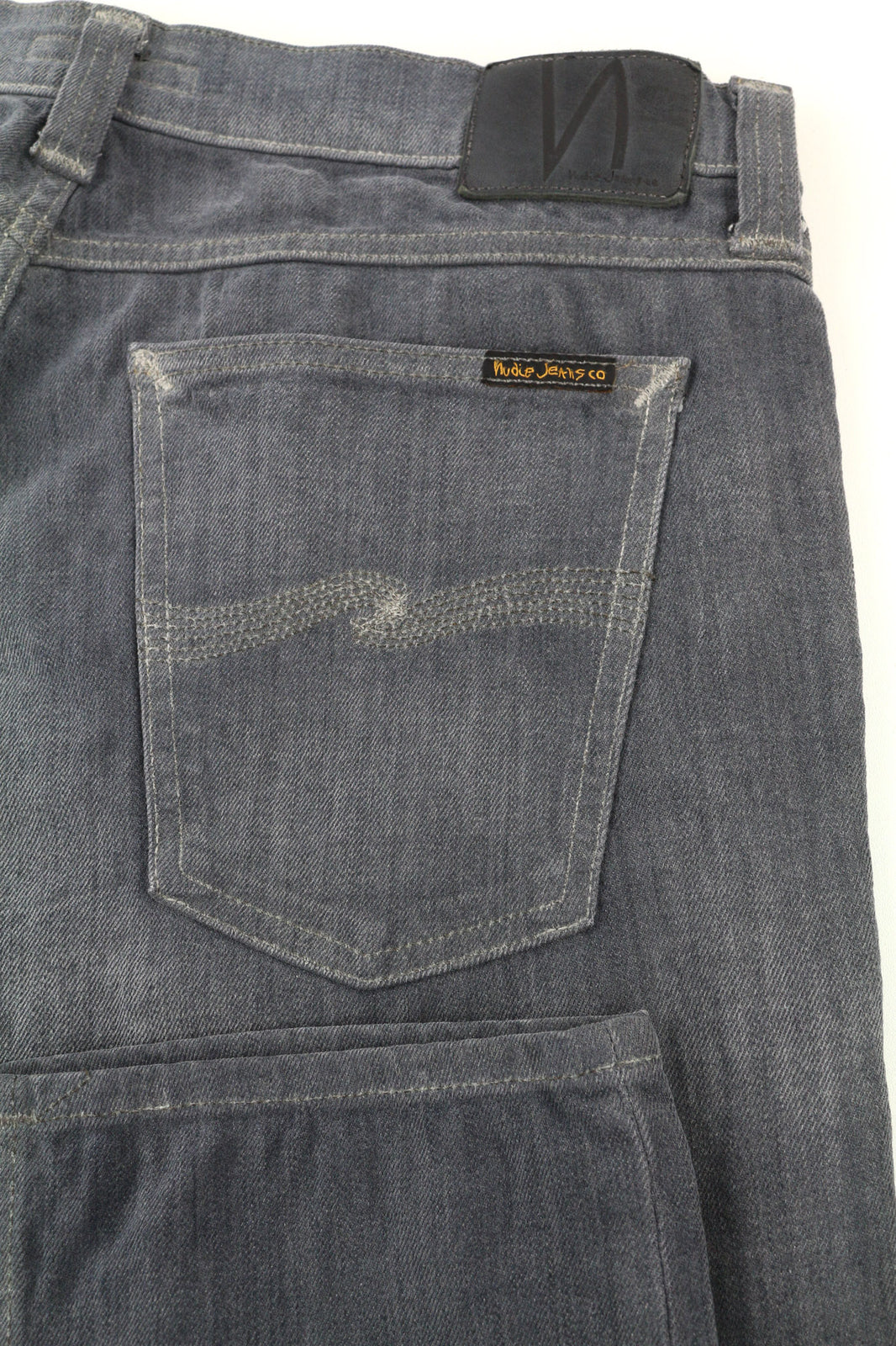 NUDIE JEANS Tight Long John Men Jeans W33/L34 Organic Charcoal Slim Fit Zip Fly