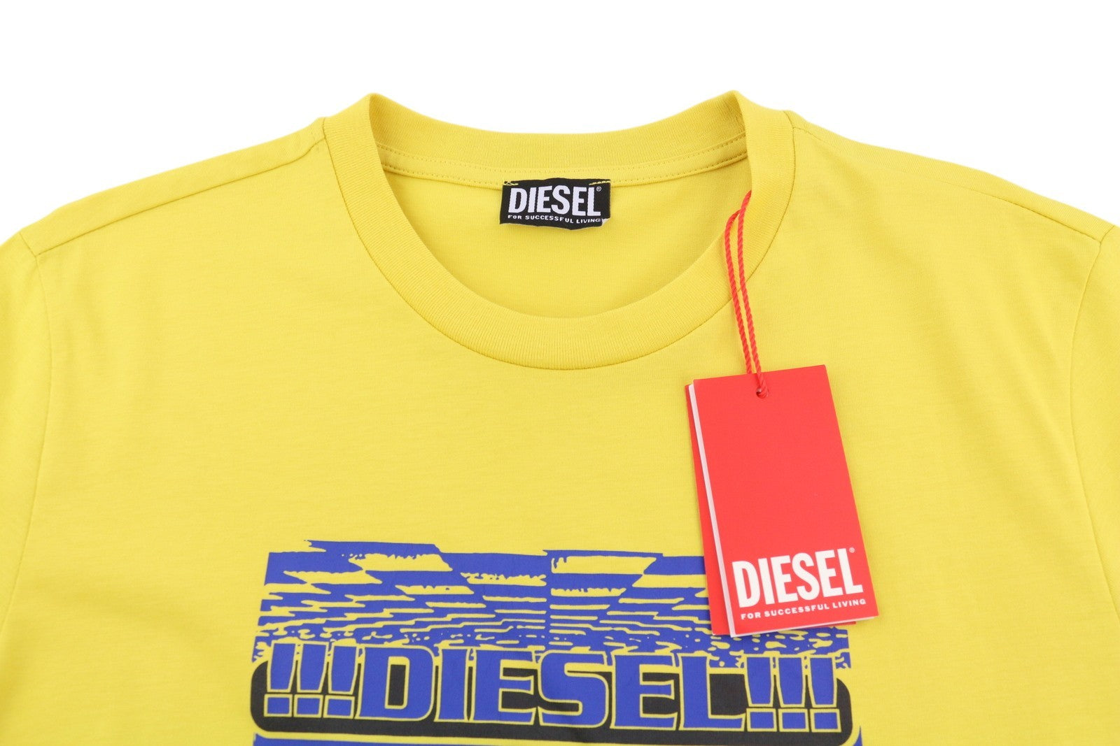 DIESEL T-Diegor-K50 vyriški marškinėliai M, geltoni, trumpomis rankovėmis, apvalia apykakle, trikotažo medvilnė 