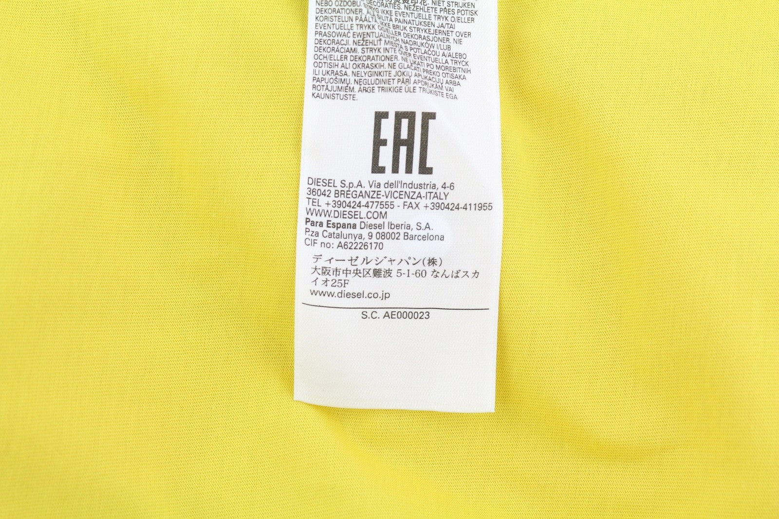 DIESEL T-Diegor-K50 vyriški marškinėliai M, geltoni, trumpomis rankovėmis, apvalia apykakle, trikotažo medvilnė 