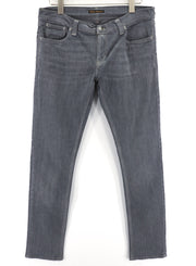 NUDIE JEANS Tight Long John Men Jeans W34/L34 Organic Charcoal Slim Fit Logo