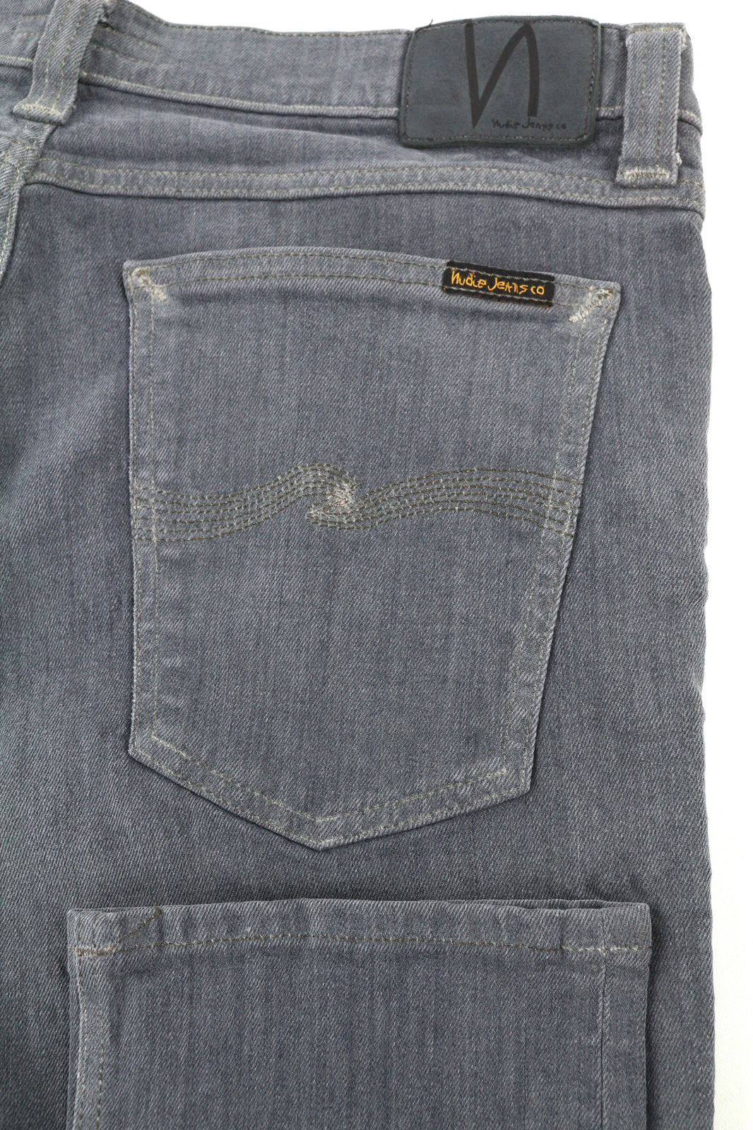 NUDIE JEANS Tight Long John Men Jeans W34/L34 Organic Charcoal Slim Fit Logo