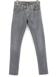 NUDIE JEANS Tight Long John Women Jeans W26/L34 Organic Charcoal Washed Slim Fit