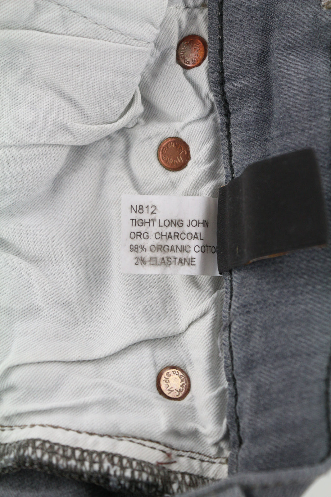 NUDIE JEANS Tight Long John Women Jeans W26/L34 Organic Charcoal Washed Slim Fit