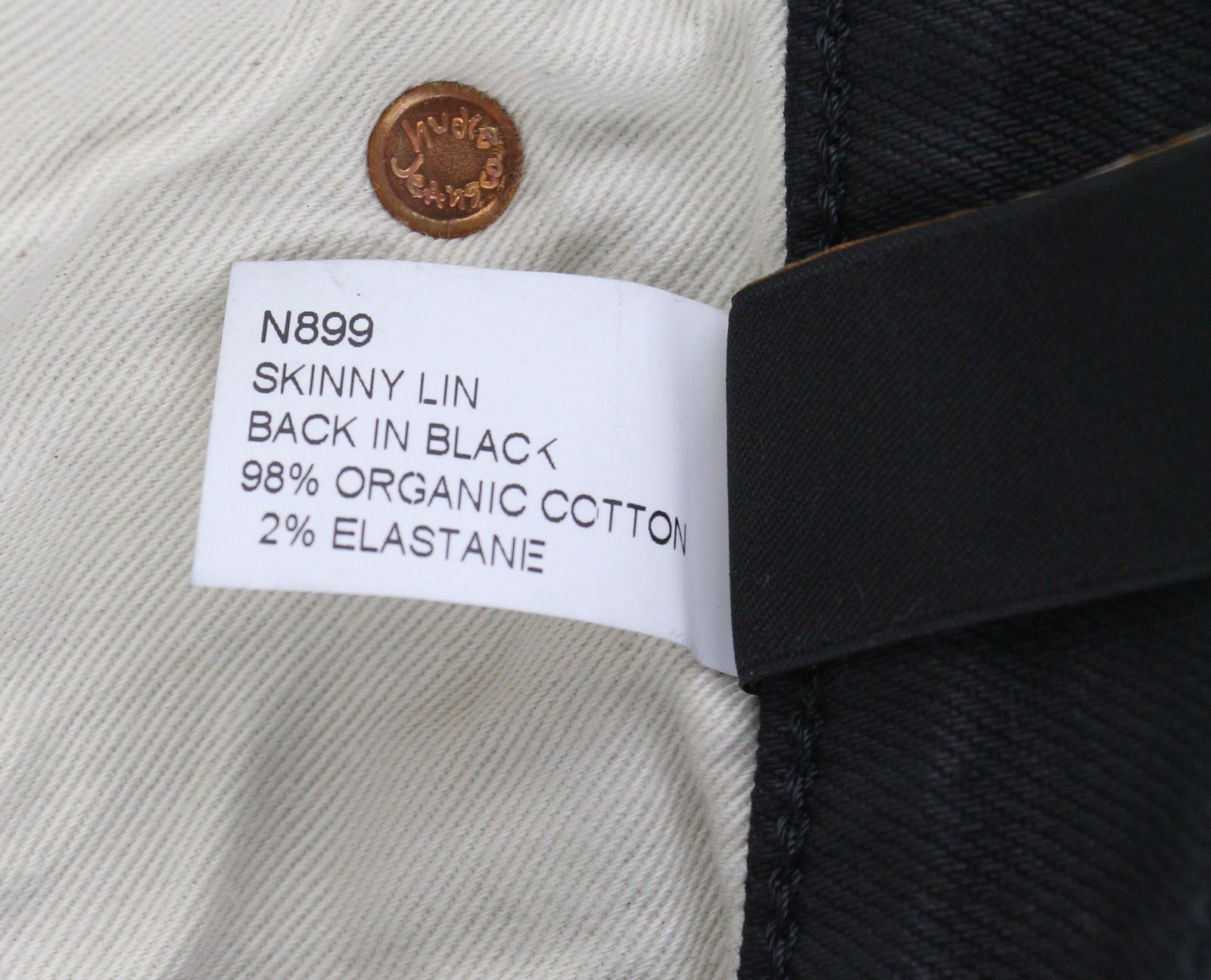 NUDIE JEANS Skinny Lin Men Jeans W29/L32 Black In Black Organic Cotton Coated